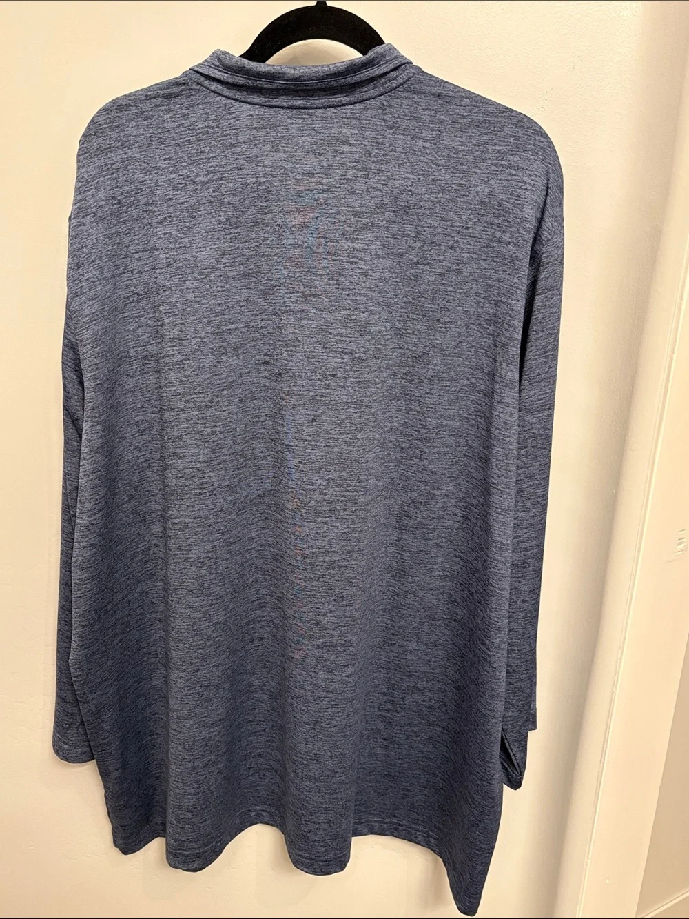 Lands' End Men's Heathered Slate Blue Half-Zip Pullover